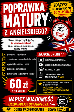 Matura poprawkowa z języka angielskiego – przygotowanie online — Korepetycje Język angielski Toruń