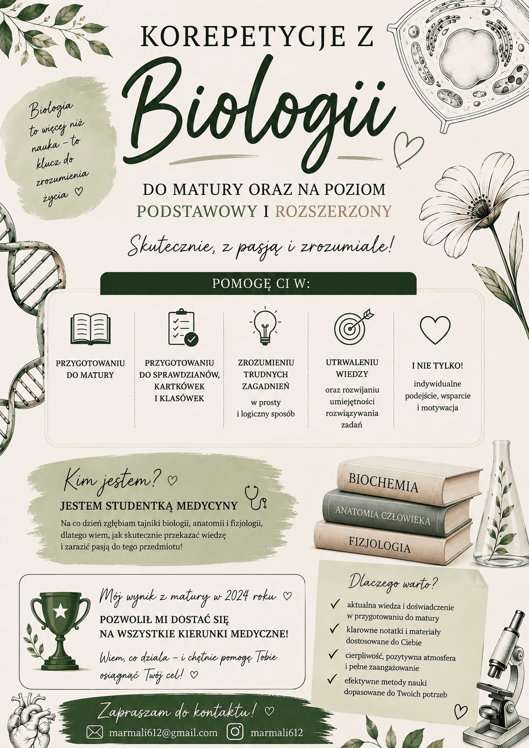 Korepetycje biologia — Korepetycje z biologii w Opolu