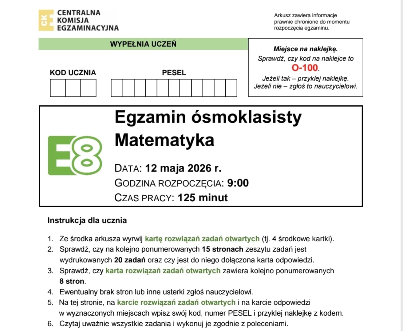 Matematyka egzamin osmoklasisty — Korepetycje z matematyki w Lublinie