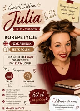 Korepetycje z języka angielskiego/polskiego — Korepetycje Język angielski Kraków
