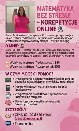 Matematyka - liceum i szkoła podstawowa — Korepetycje Matematyka Kraków