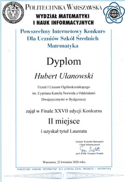 Matematyka, student najbardziej prestiżowego kierunku inżynieryjnego w Polsce — Korepetycje Matematyka Warszawa